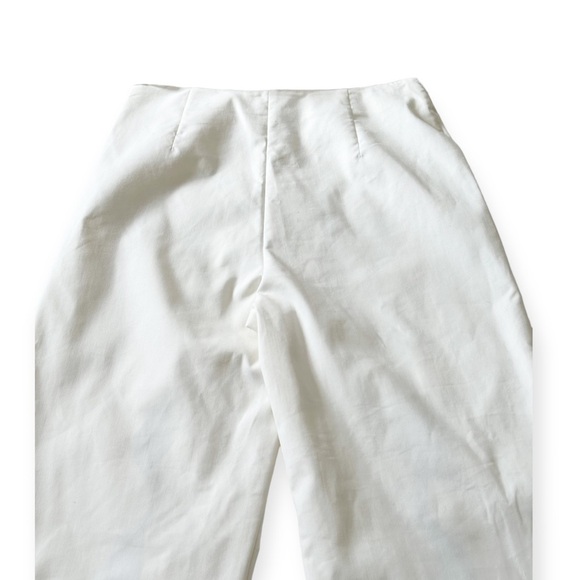 New with Tag, SARA BATTAGLIA Contrast-trim Wave Trousers In White, Size 36 IT - Picture 10 of 16